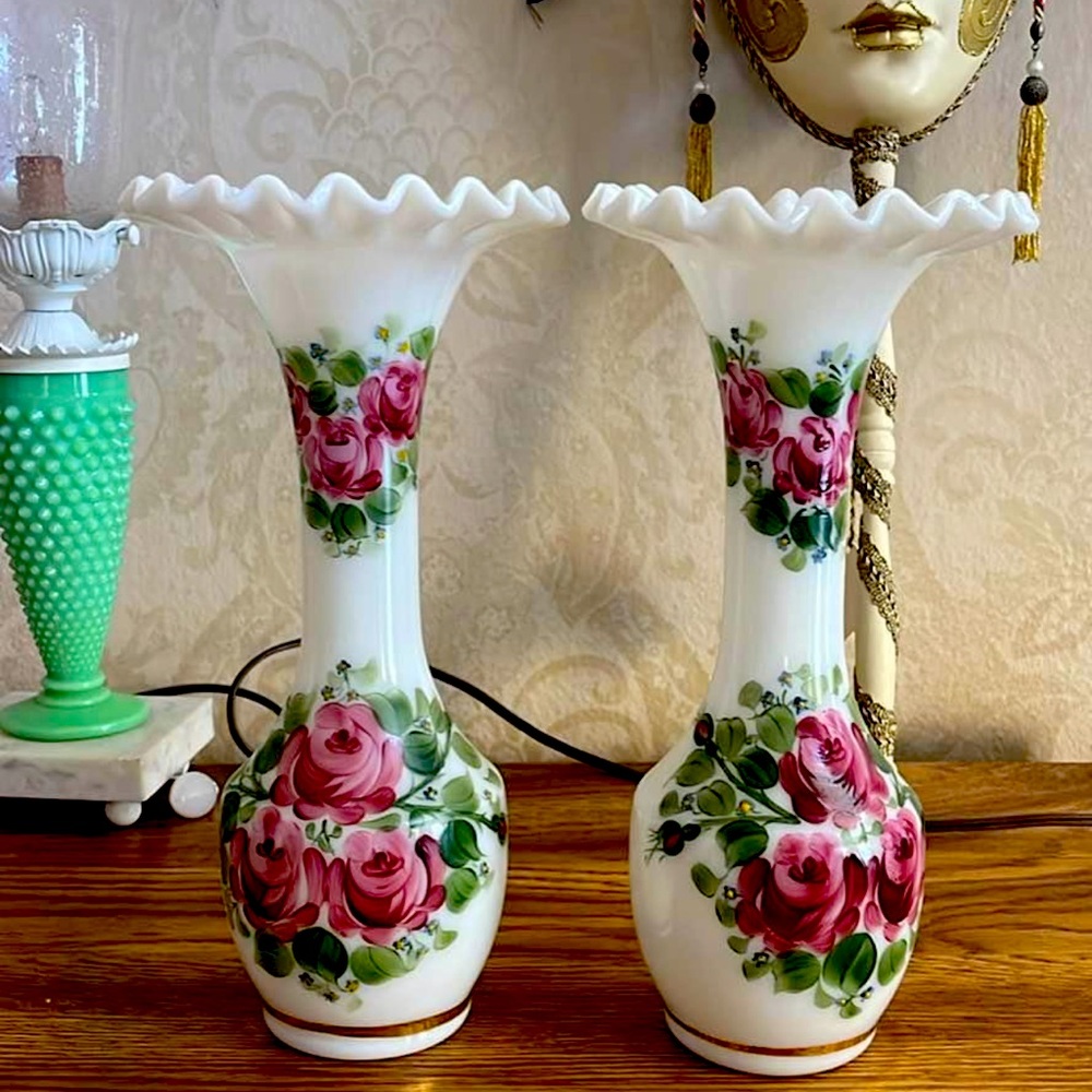 Set of 2 Vintage rainbow / Viking 11”tall/5”width